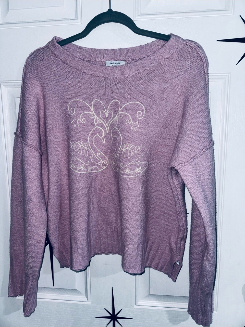 Haute hippie pink swan sweater soft xl EUC